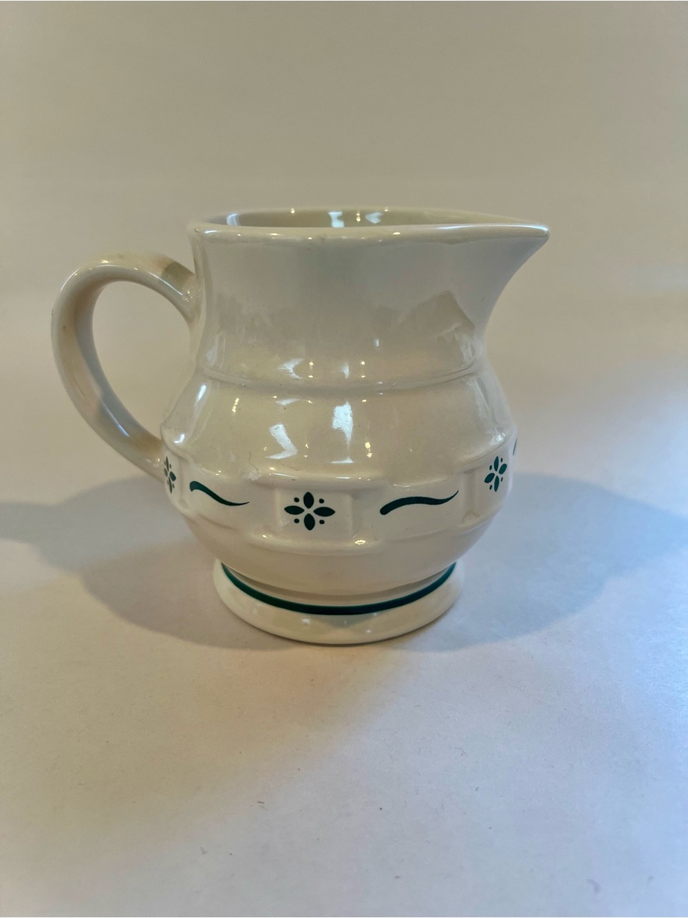 Longaberger  Small Pitcher Woven Traditions Green Pottery 4 in Made USA Basket